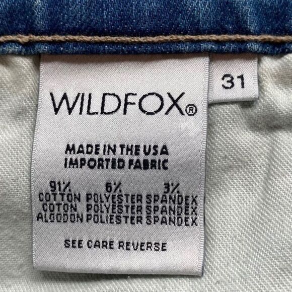 Wildfox Blue Slim Distressed Light Wash Jeans Straight Casual Denim NEW Size 31 - Picture 9 of 9
